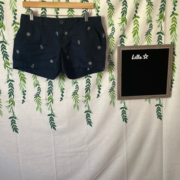 Size 6 Navy Anchor Shorts D2 - Picture 1 of 5